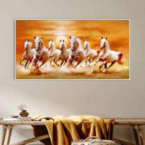 Seven Horses Canvas Framed Wall Painting