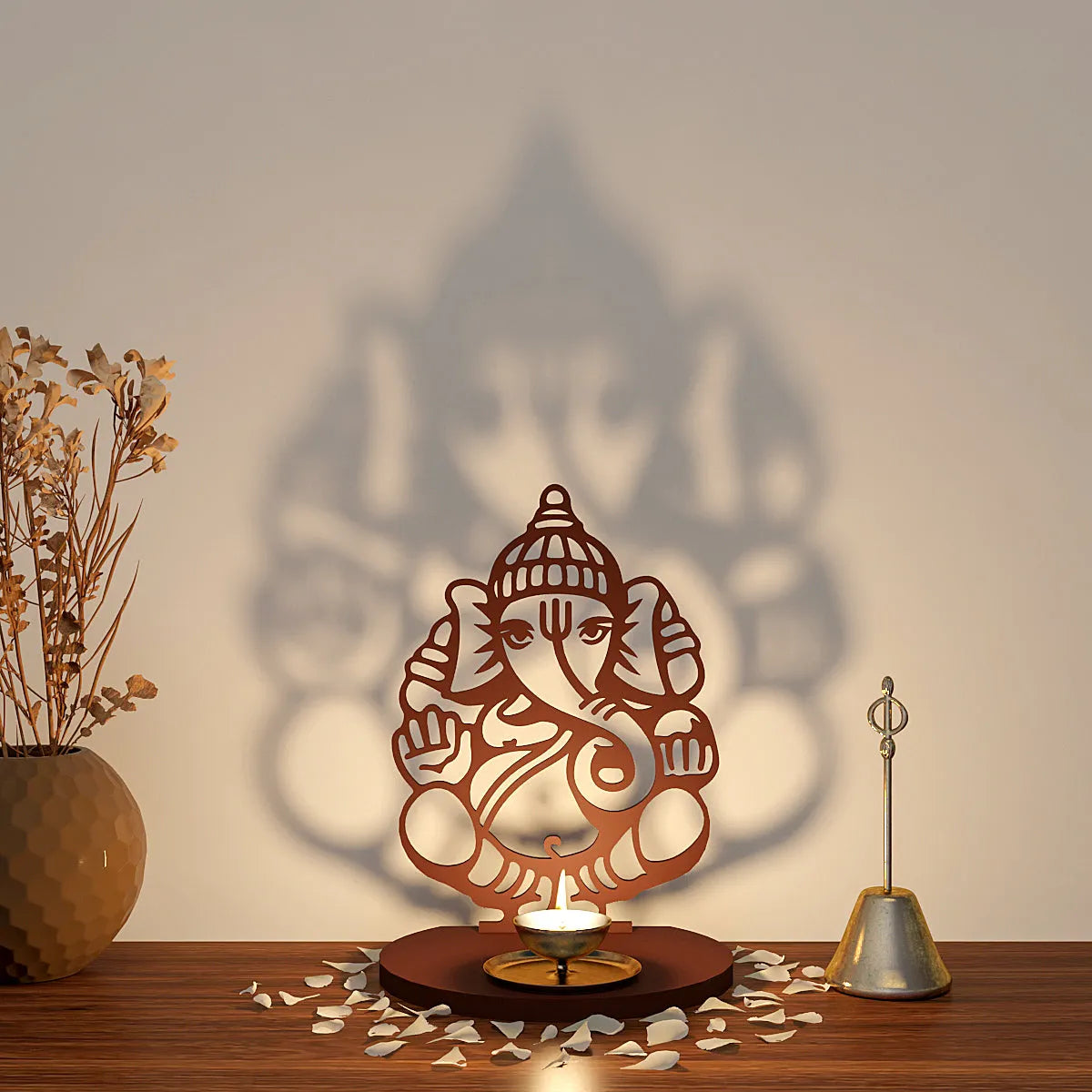 Ganesha Shadow Tea Light Holder