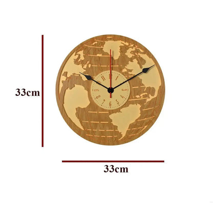 Dual Layer Wooden Wall Clock Inspired by Earth's Elements