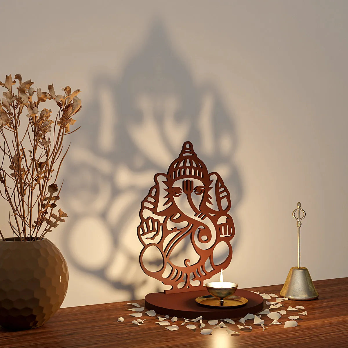 Ganesha Shadow Tea Light Holder