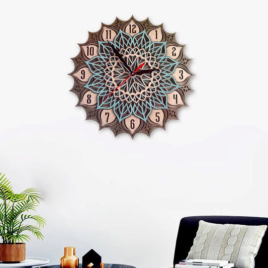 Mandala Multi-Layer Wooden Wall Clock