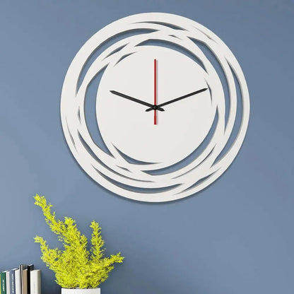 Loop Shaped White Wooden Wall Clock