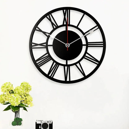 Black Roman Numerals Decorative Wall Clock