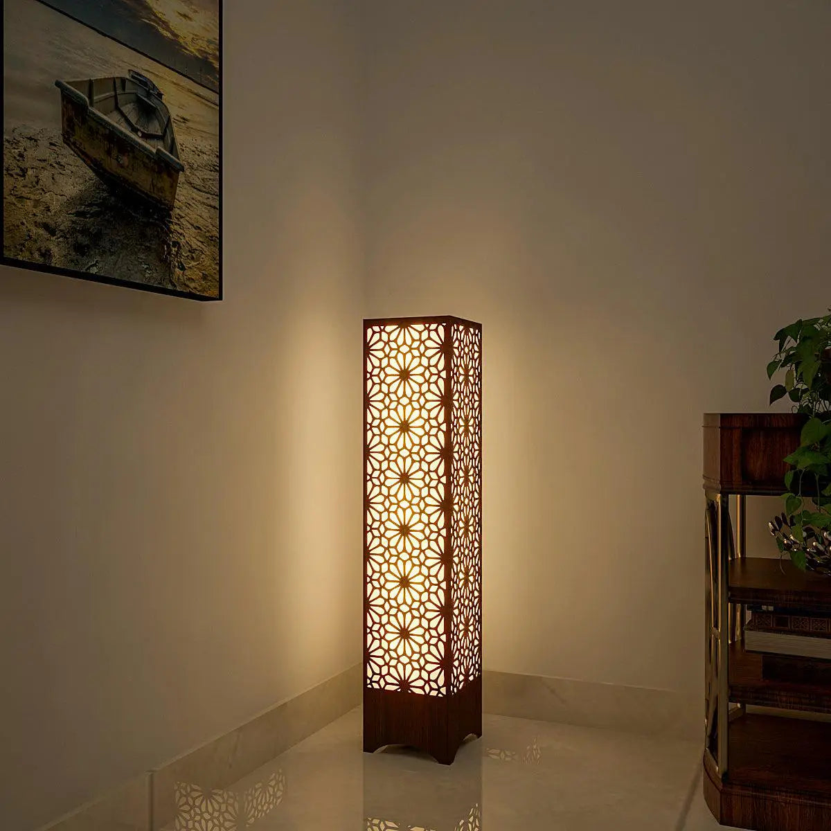 Flower Design Wooden Floor Lamp / Side Light / Modern Lamp