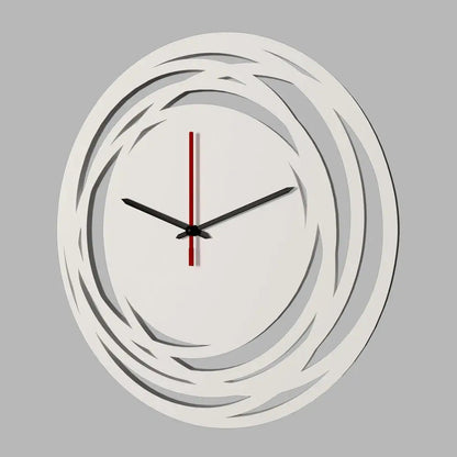 Loop Shaped White Wooden Wall Clock