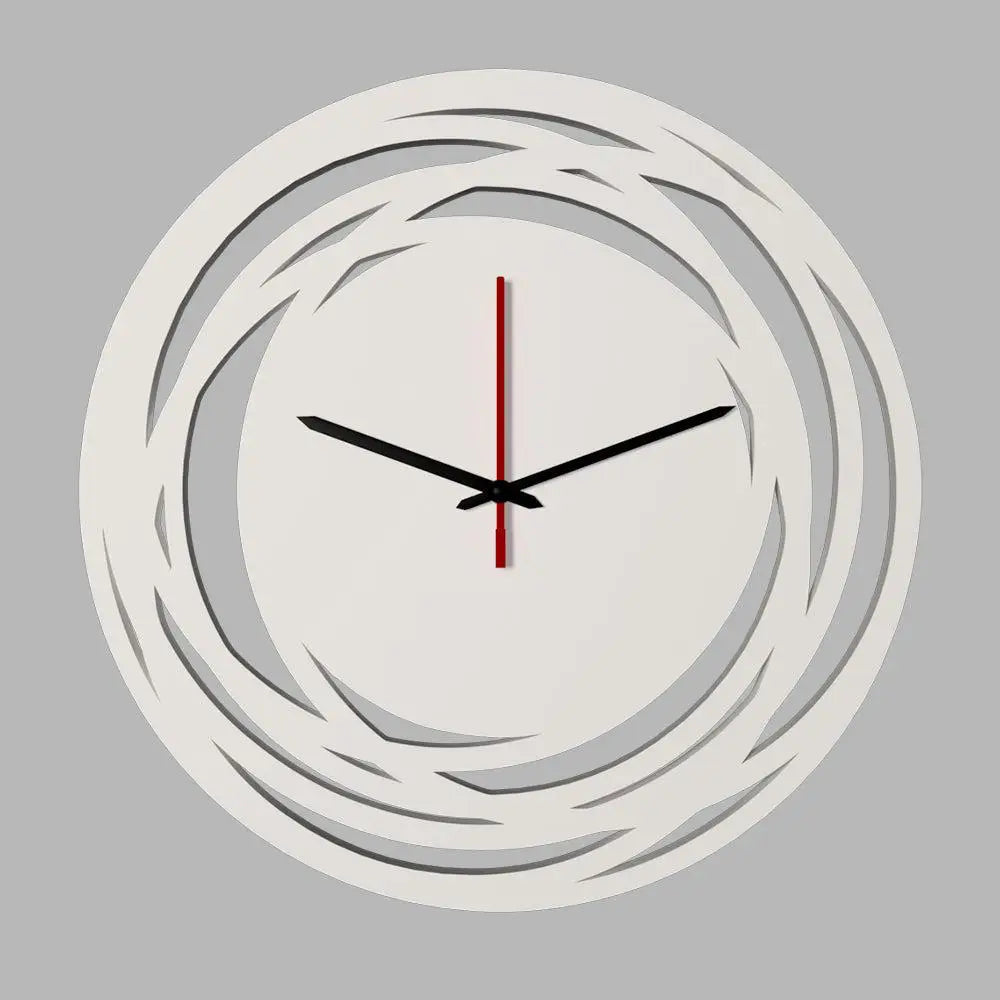 Loop Shaped White Wooden Wall Clock