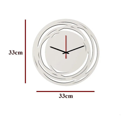 Loop Shaped White Wooden Wall Clock