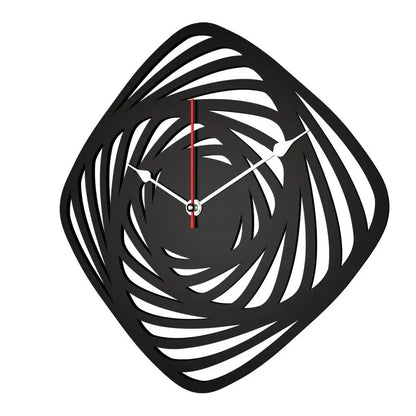 Geometric Shape Black Wooden Wall Clock